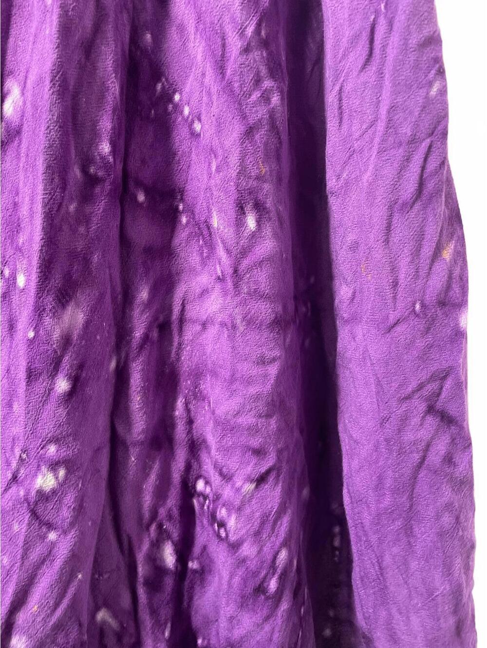 Tie Dye Dress Women's OS Purple Embroidered Bohemian Hippie - Picture 6 of 8